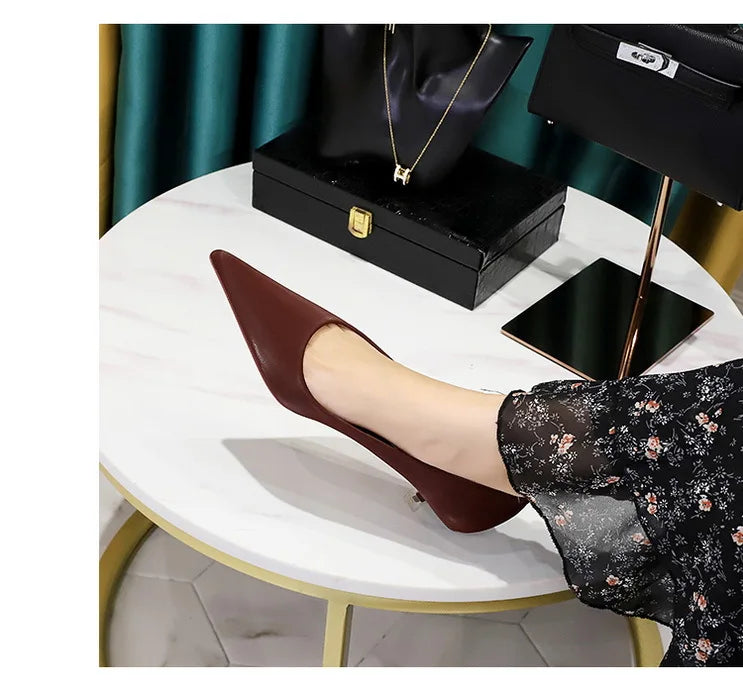 BIGTREE Shoes Women 4.5 Cm Heels Pointed Toe Woman Pumps Fashion Kitten Heels Large Size 34-43 Sexy Mid Heeled Female Shoes 2026