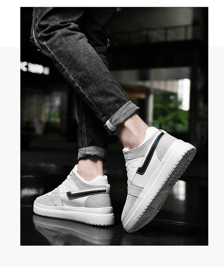 Genuine Leather Height Increasing Elevator Shoes Men Woman Height Increase Shoes 6cm 8cm 10cm Man Sneakers Sport Casual Shoes