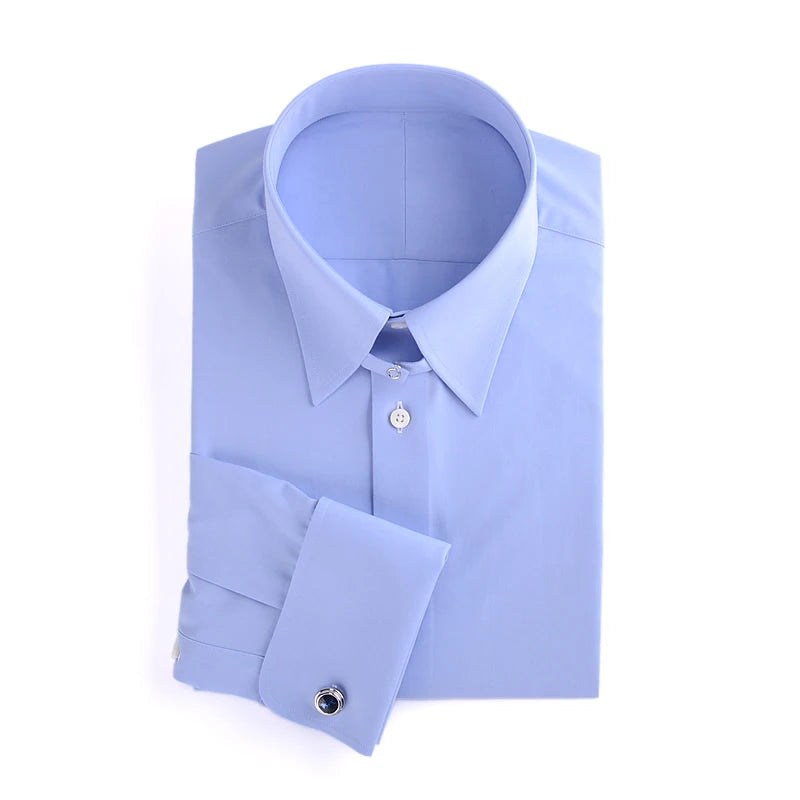 2024 new classic long sleeve buckle men's shirt vintage French collar men's shirts wholesale