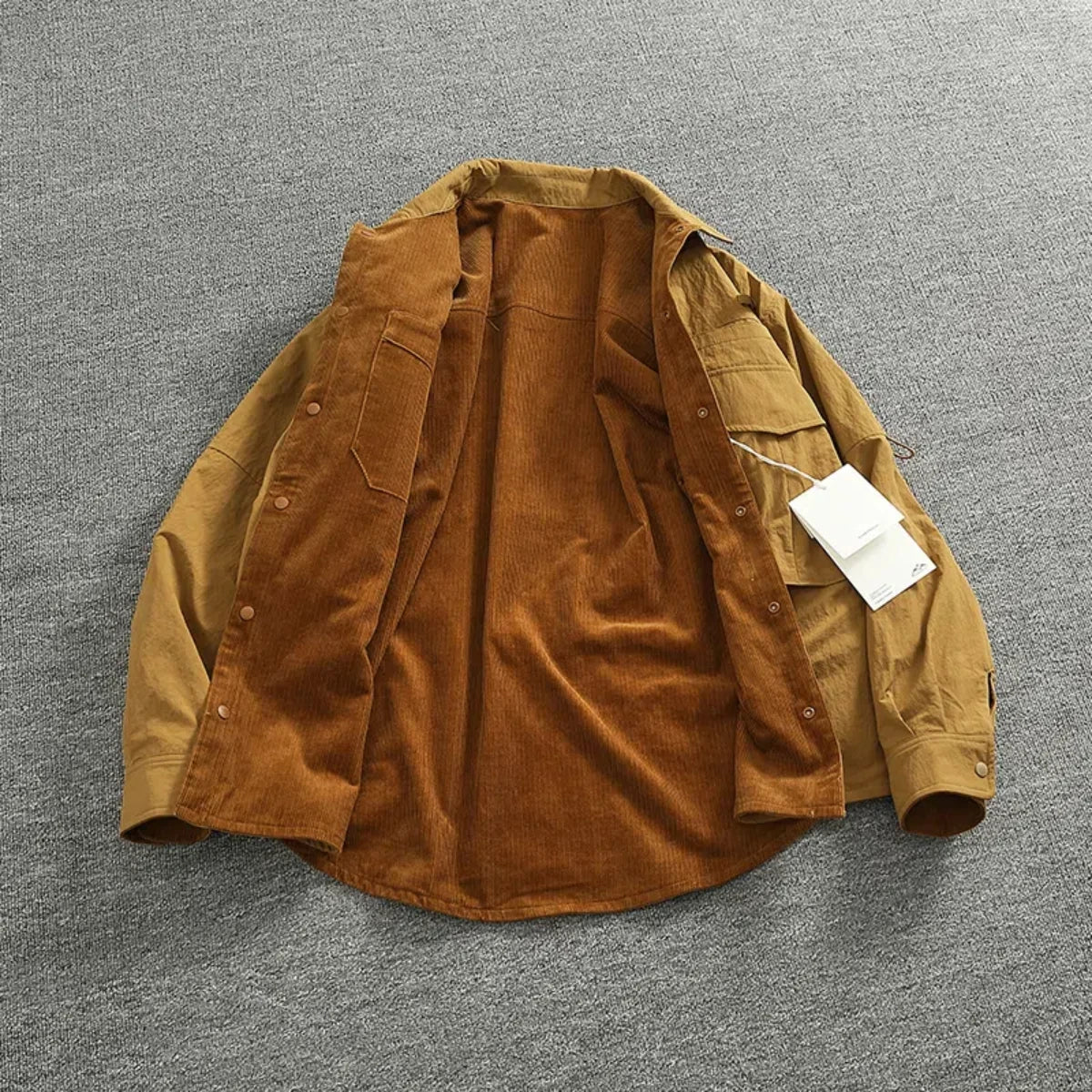 Reversible A+B fabric outdoor functional cargo jacket men's loose pocket lapel retro American casual jacket
