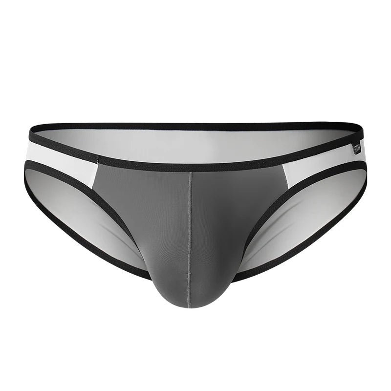 6Pack Mens Bikini Thin Ice Silk Breathable Men Briefs U Convex Low Waist Sexy Men Underwear