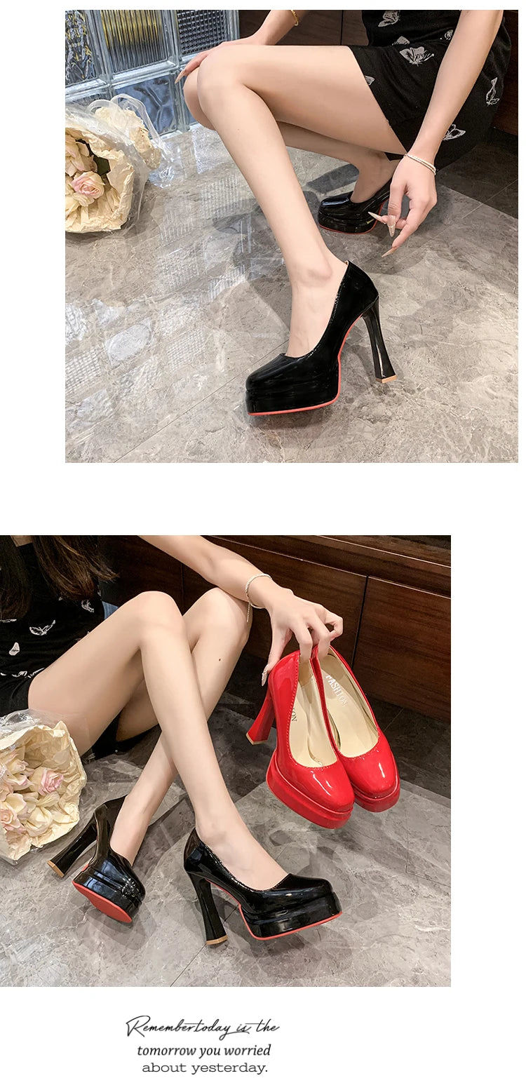 Aphixta Fashion Platform Pumps Women Hot Sale Party Disco Dance High Chunky High Heels Big Size 45 46 47 48 49 50