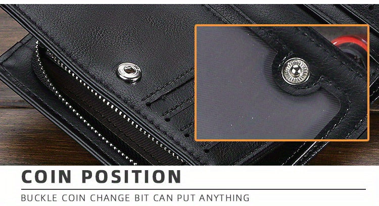 Fashion Men Wallets Zipper Card Holder High Quality Male Purse PU Leather Coin Holder Wallet