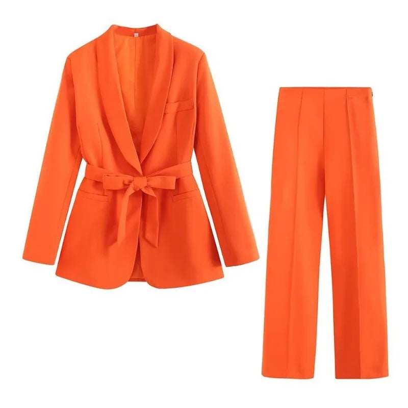 Blouse Suit Casual Trousers Suit Set Women's Spring/Autumn Belt New Comfortable Minimalist Niche Versatile Elegant Distinctive