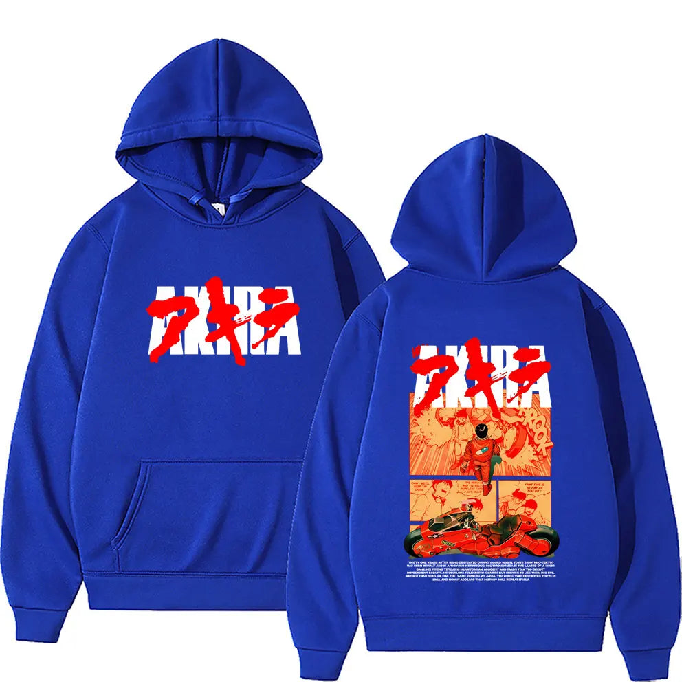 Japanese Science Fiction Cartoon Movie Anime Akira Shotaro Kaneda Graphic Hoodie Men Women Cotton Oversized Pullover Sweatshirt BAZAARHUBO