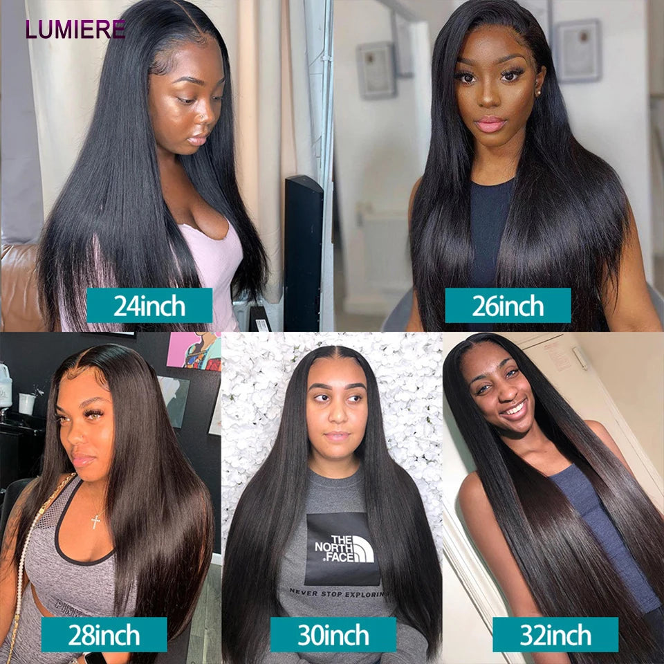 38 40 Inch Bone Straight 100% Virgin Unprocessed Human Hair Bundles Deal Raw Hair Extensions Brazilian Natural Black Wholesale
