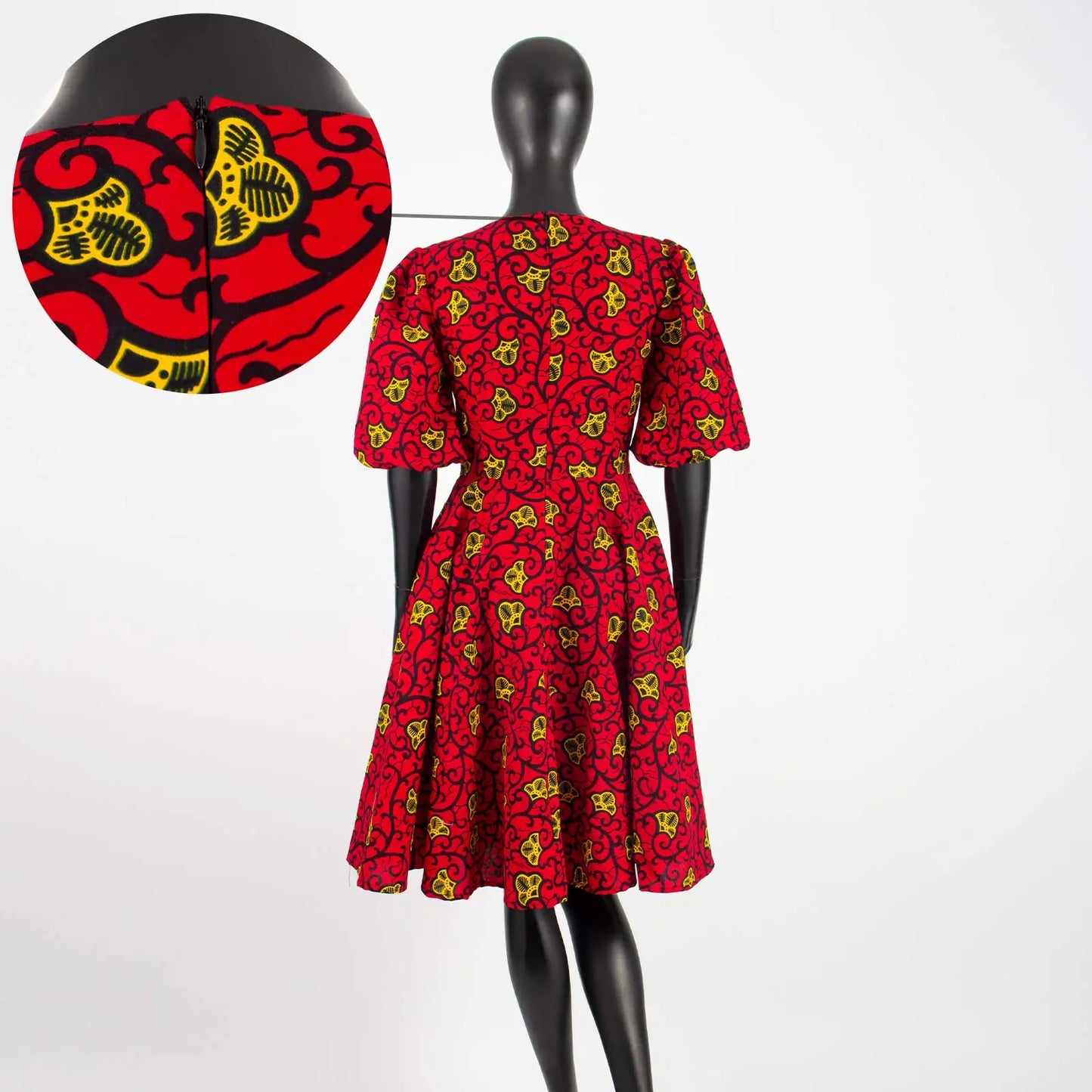 African Clothes for Women Girl Lady Dress Skirt Short Bubble Sleeve Blow the Knee Fashion Causal Bazin Riche Ankara Y2325085