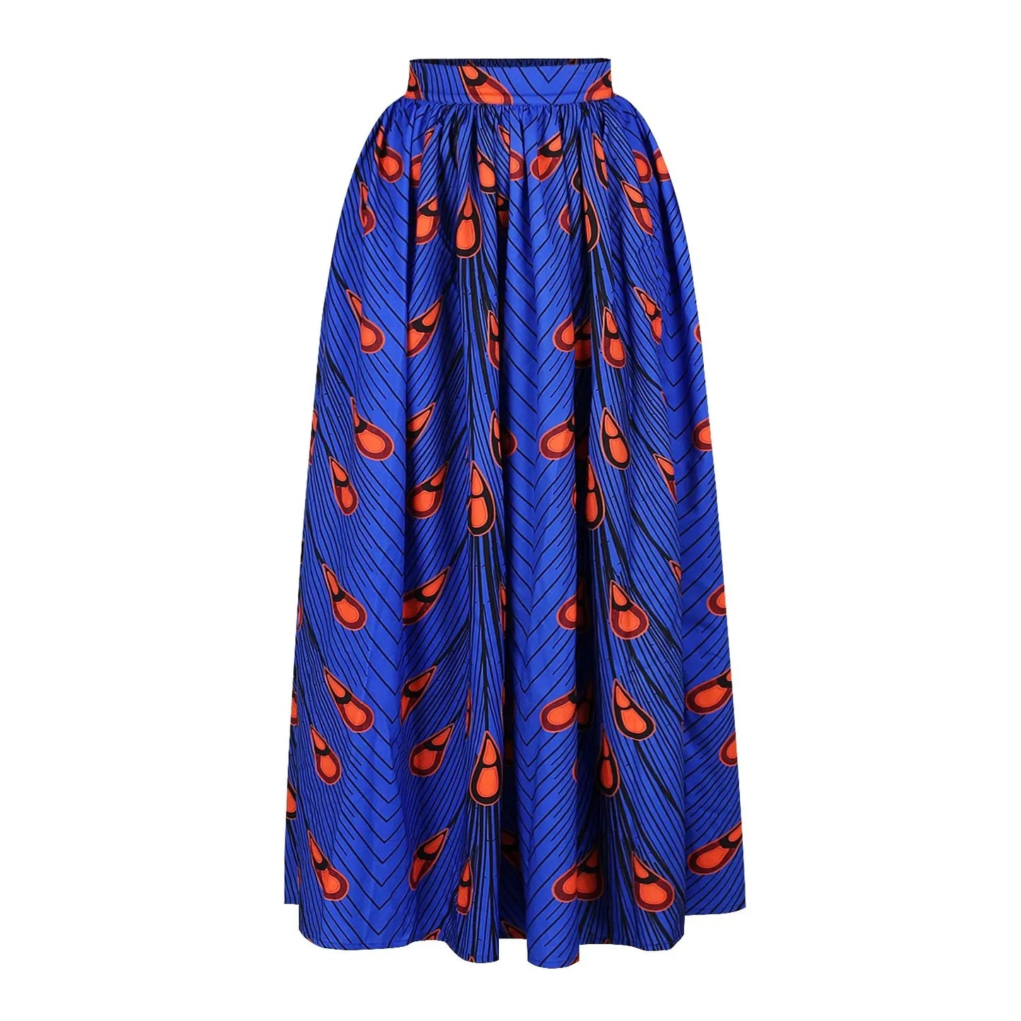 Fashion African National Women Two Piece Set Sexy Slash-neck Long Sleeve Tops +High Slit Maxi Skirt Summer Casual Ladies Suit
