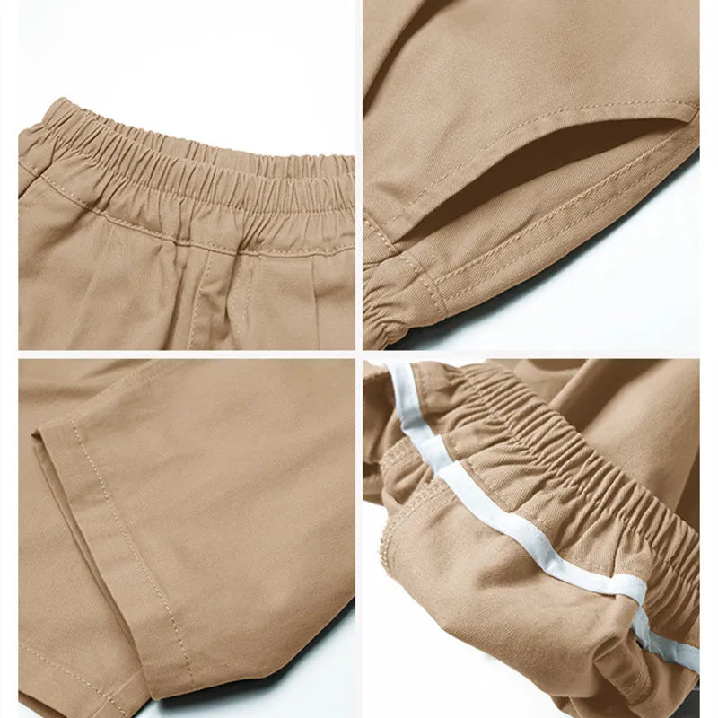 2025 Spring Kids Pants Korean style Children's solid color casual pants Boys cotton loose Trousers