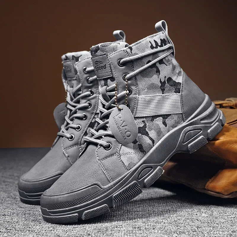 2024 New Men Military Tactical Men's Boots Special Force PU Leather Waterproof Desert Combat Ankle Boot Army Work Men Shoes EVA