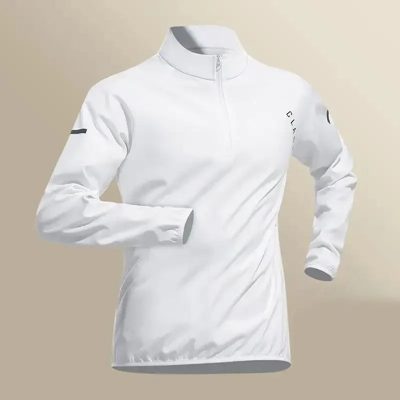 Men's Quick-Dry Running Tracksuit Long Sleeve Half Zipper T-Shirt Set Gym Jogging Sweatshirt for Fitness Sports Hiking Training