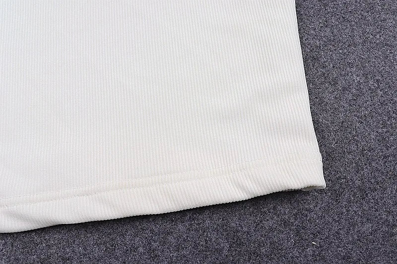 White Halter Sexy Backless Tank Tops for Women Streetwear 2023 Sleeveless Ribbed Knit Vest Top Cropped Feminino