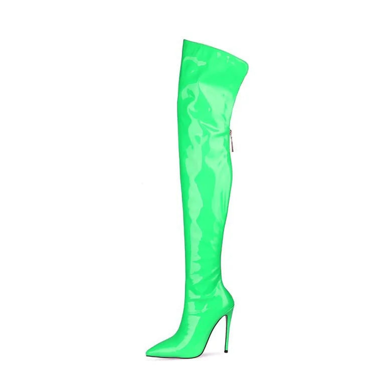 11CM Elastic Thigh Boots Sexy Stiletto High Heels Women Over-the-Knee Boots Pointed Toe Strippers Ladies Shoes Pole Dancing Boot