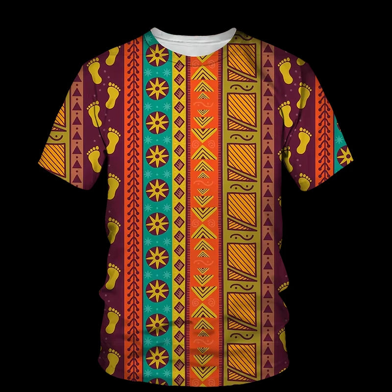 Men Women African T-Shirts Folk Customs Ethnic Style 3D Printed Fashion Oversized Short Sleeve T Shirt Kids Tees Tops Clothing