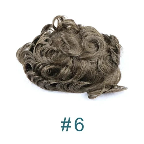 0.02mm Super Ultra Thin Skin 80% Density Natural Hairline Men Toupee Blonde Brown Grey Human Hair Undetected Capillary Prosthesi