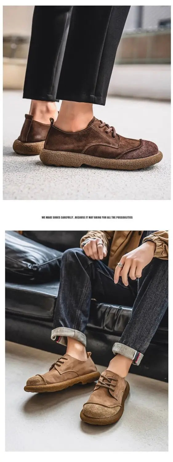 2025 men's shoes autumn new casual shoes wide toe retro low top lace up trend versatile men's shoes