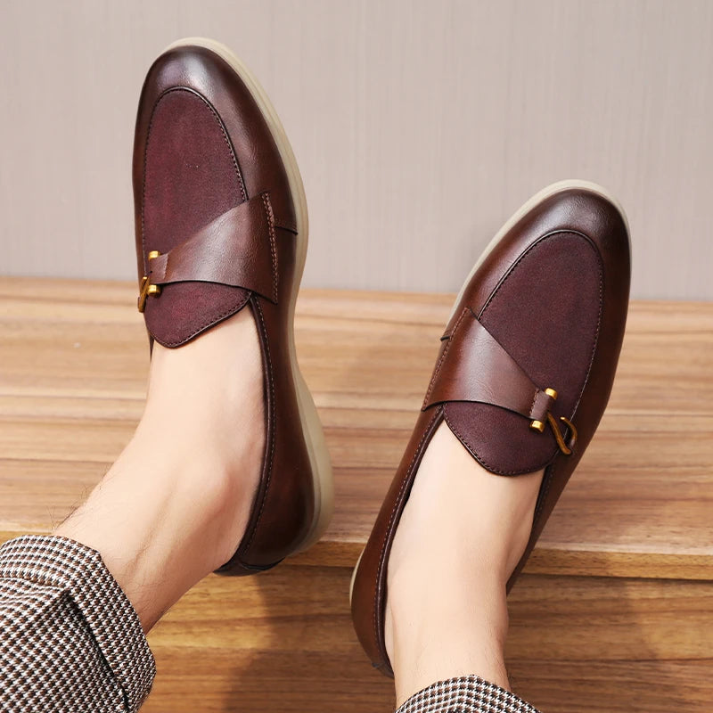 Fashion Men's Casual Shoes Men Horsebit Loafers Moccasins Mens Party Wedding Shoe Light Comfortable Driving Flats