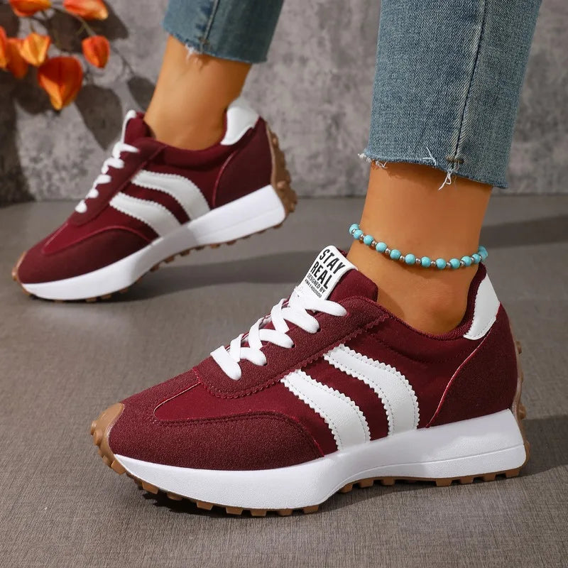 Brand Designer Women's Shoes Autumn New Style Cross-strap Platform Vulcanized Shoes 2026 Outdoor Running Sports Shoes Selling