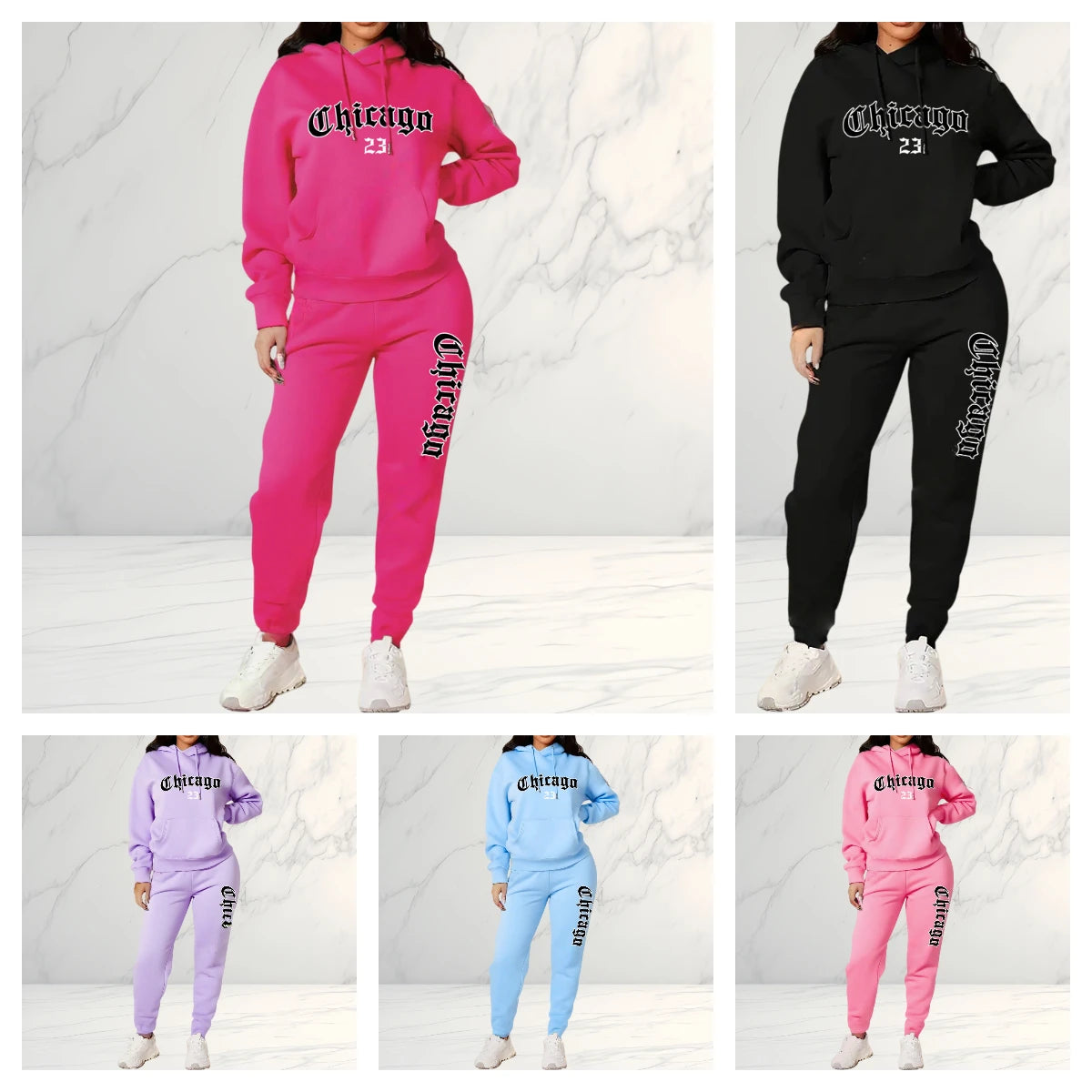 Women's Tracksuit Hoodies Trousers 2PCS Suit Winter Sports Jogging Outfits Fashion Street Designer Clothes for Women Pants Set