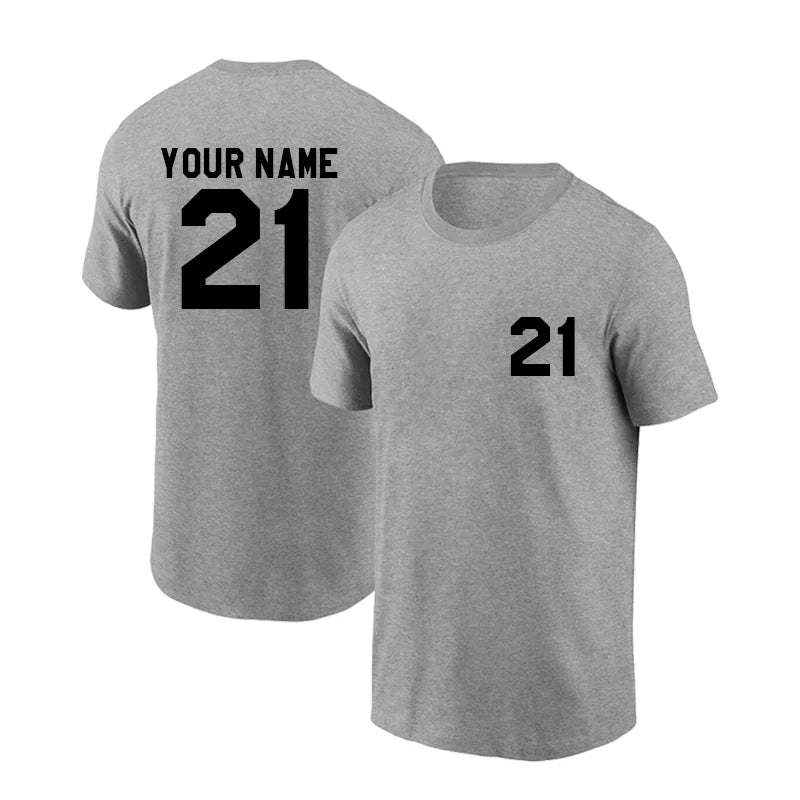 Funny Personalized Custom 21 T-shirt Present Gift/Football/Basketball/Baseball/Hockey/Soccer TShirt Women Men Tee Any Color Text