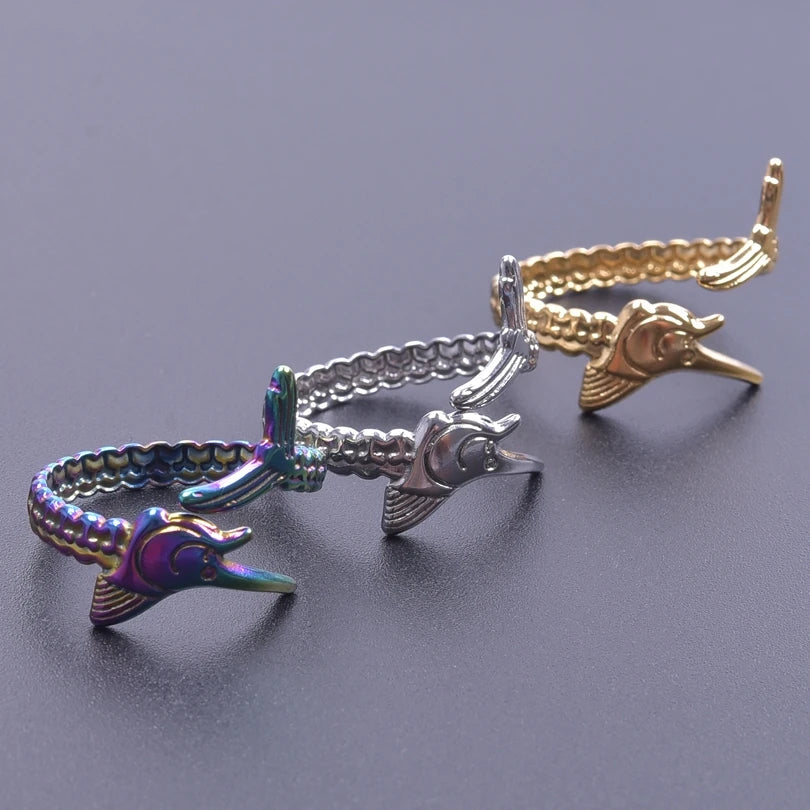 Fashion 5pcs/lot Marine Jewelry Sea Animals Conch Starfish Shell Rings Stainless Steel Rings Jellyfish Scallop Oceans Women Gift