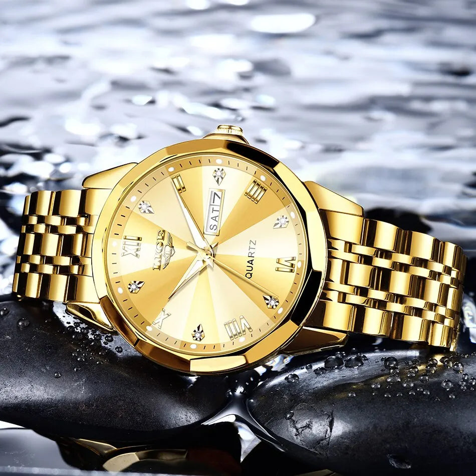 LIGE New Quartz Watch For Men Top Luxury All Steel Design Fashion Business Wristwatch Men Waterproof Watches Man Montre Homme