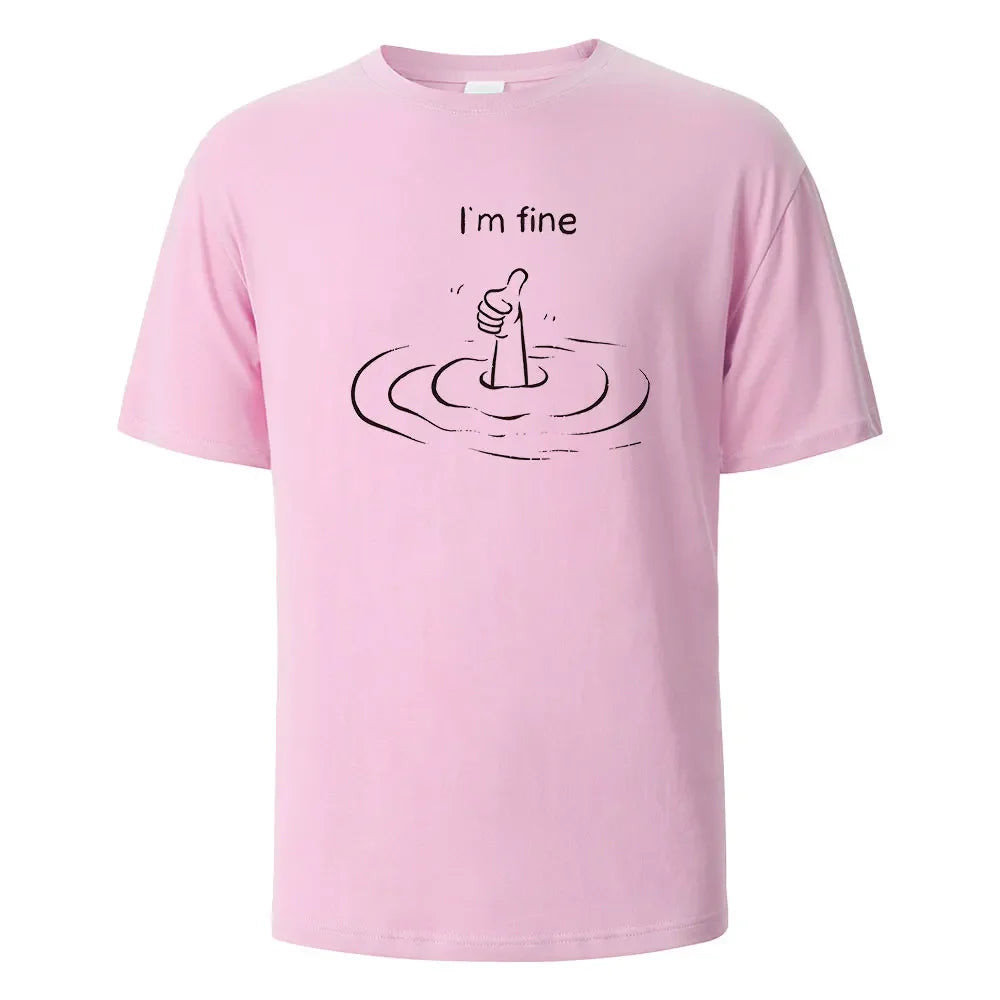 T'm Fine Print T-Shirt 100% Cotton Summer Tees For Men Women Oversize Casual Tops