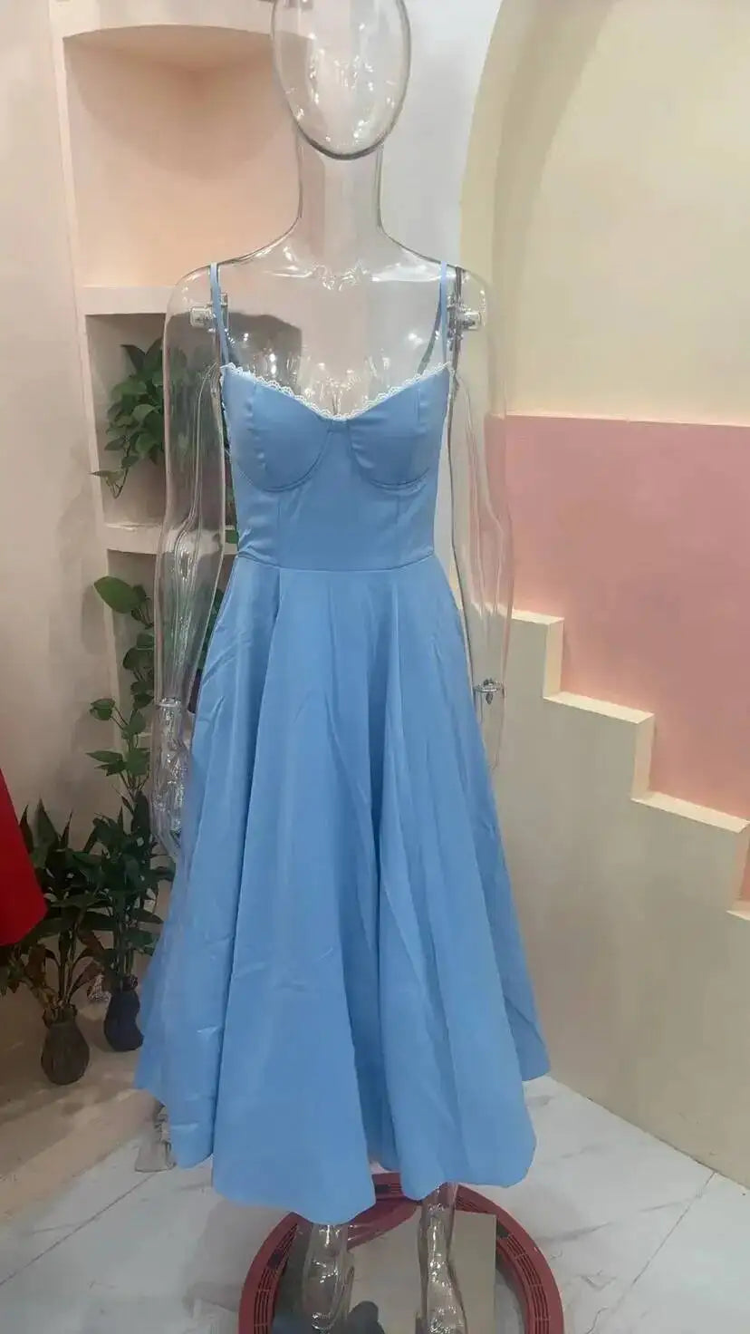 2026 Spring/summer High End Satin Strapless Heavy Industry French Waist Strap Sexy Hot Girl Medium Long Dress Women Elegant