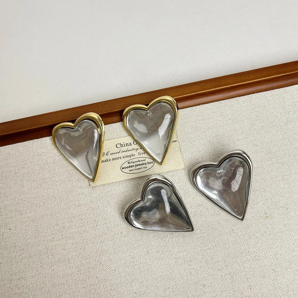 Korean-Style Summer Heart-Shaped Earrings Are Exquisite And Elegant Jewelry Accessories For Women
