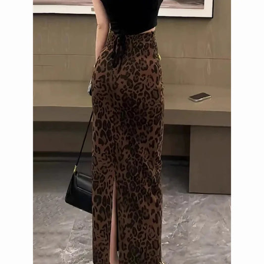 Leopard Print Skirt Women's 2026 Spring and Summer New High Waist Fashion Hip Skirt