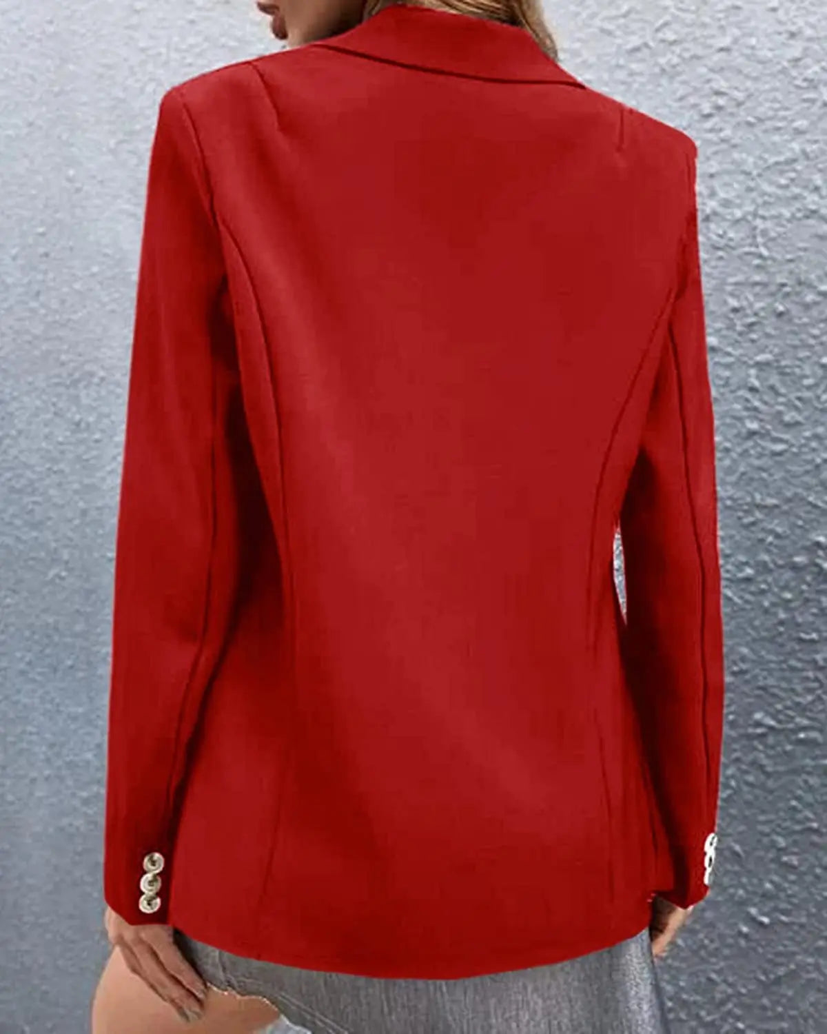 Spring Womens Office Blazer Long Sleeve One Button Solid Color Jacket