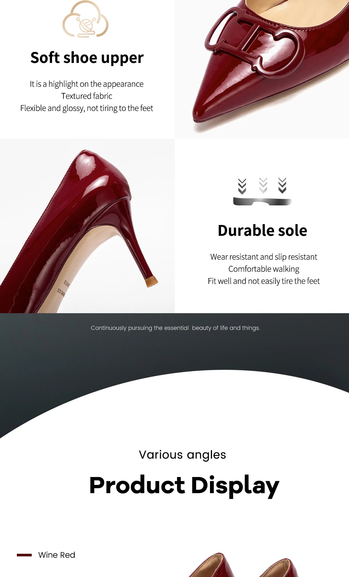 Women's Classic High Heels Simple Upper and Metal Buckle Decoration Simple Fashion Styling