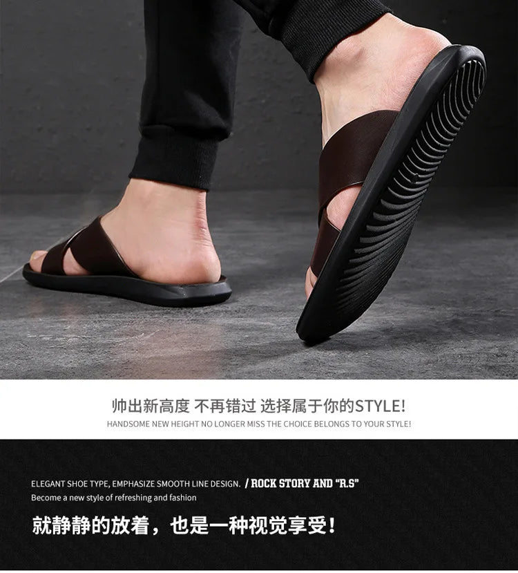 Slippers Men's Summer Outside Cool Slippers Big Size 47 48 Casual Beach Shoes Men Sandals Slippers