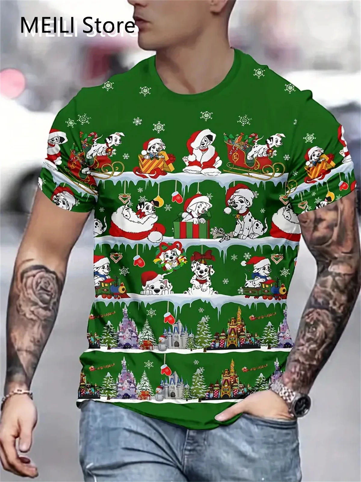 Christmas Men's T Shirt 3D Print Casual Short Sleeve Tees Street Fashion Crew Neck Pullover Male Oversized Clothing Sweatshirt