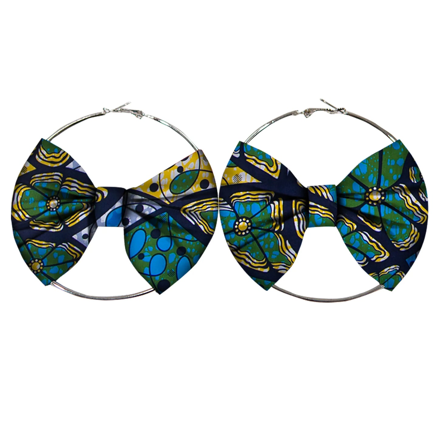 African Earrings Fashion Women Africa Handmade Statement Circle Jewellery Print Wax Fabric Accessories WYA078