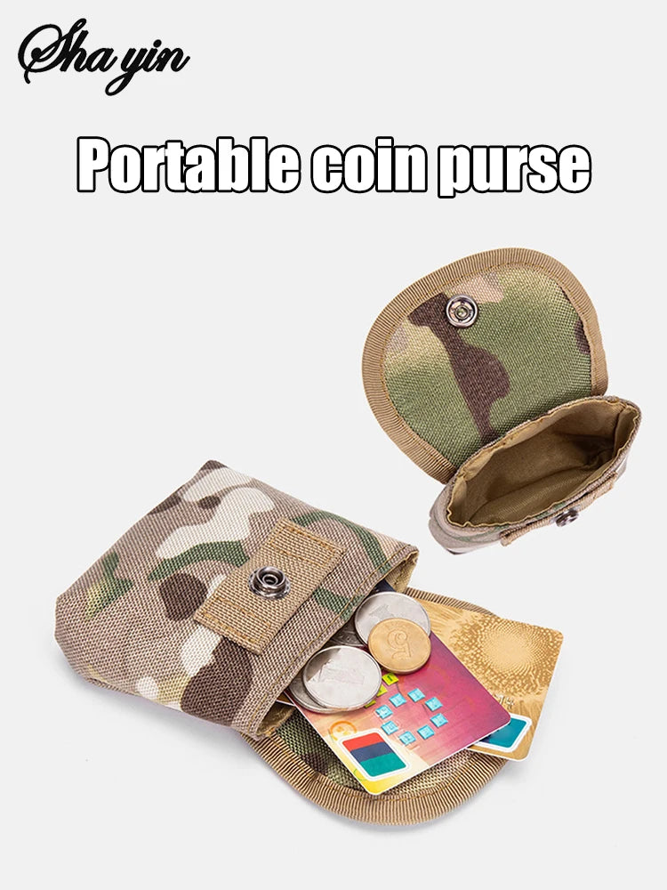Waterproof Camp Mini Oxford Fabric Keychain Bag, Outdoor Hunting Camouflage Waist Bag for Earphone Keys Coin，EDC Carry Organizer