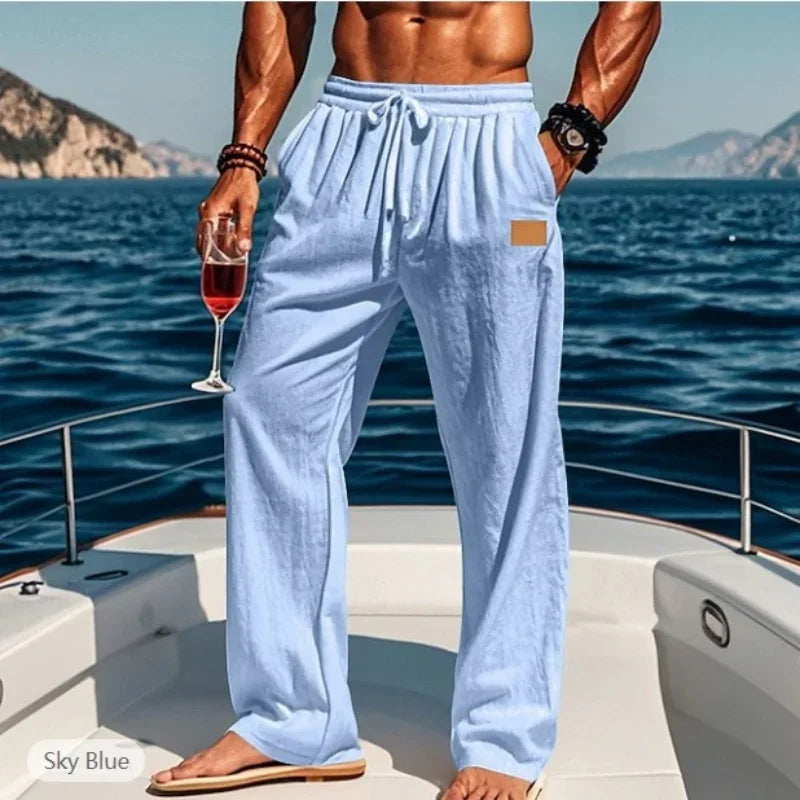 Summer Pants for Men Mens Linen Pants Mens Summer Elastic Waist Elastic Waist Pants Summer Pants Men Pants Men 2025 Mens Summer