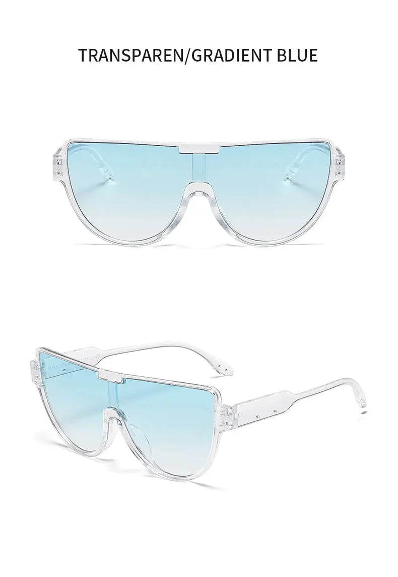 Fashion New Retro Oversized Sunglasses Women Integrated Frame Eyeglasses Punk Style Street Photography Glasses BAZAARHUBO