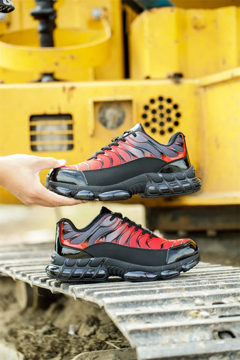 Air Cushion Steel Toe Work Safety Shoes Men Women Non Slip Sneakers Anti-Smash Puncture Proof Security Breathable Shoes Unisex