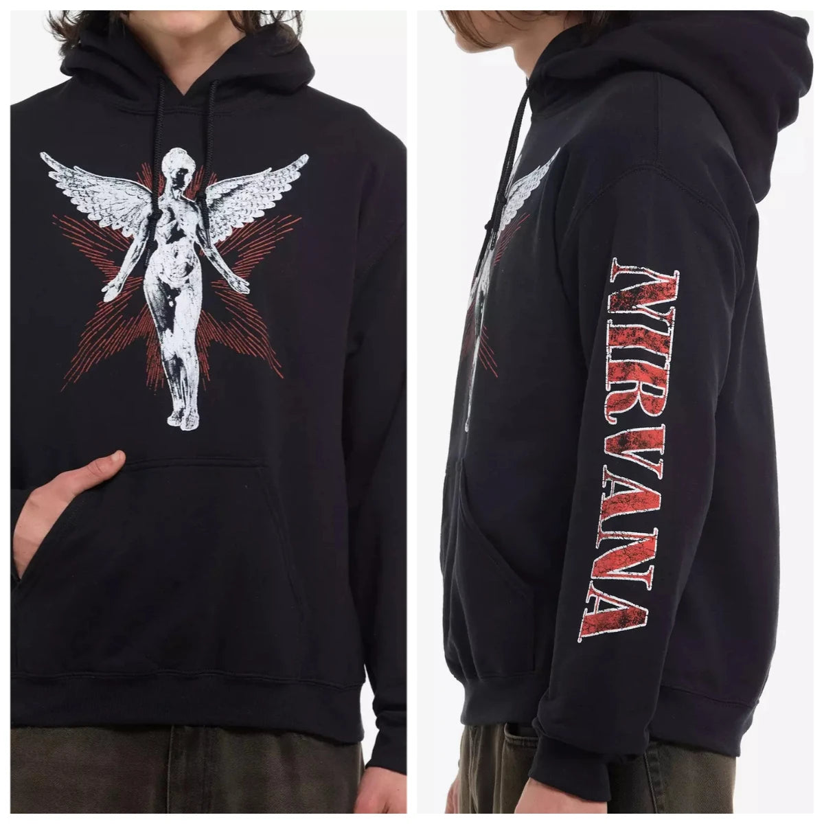 Nirvana In Utero Ange album 100%cotton Unisex Hoodie polar fleece fashion warm 2026 Autumn Winter Outdoor Sweatshirt fan gift BAZAARHUBO