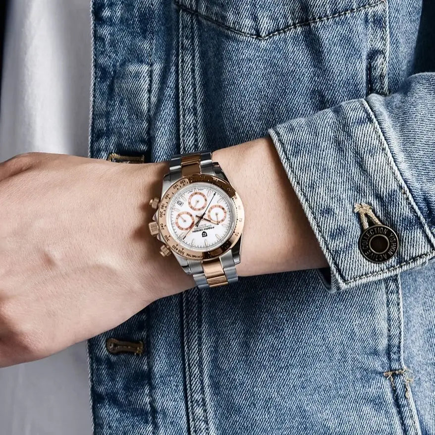 2026 New PAGANI DESIGN Rose Gold Chronograph Men's Watches Luxury Quartz Watch For Men Automatic Date Stainless steel Wristwatch