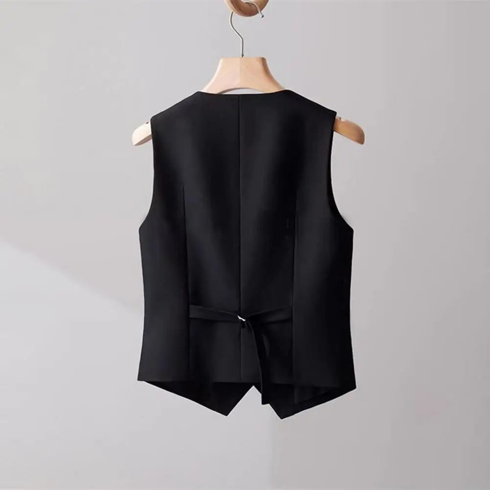 Women Fashion Vest Solid Single Breasted Waistcoats Vest Vintage Jackets Female Chic Lady Tank Tops Sleeveless Vests For Women