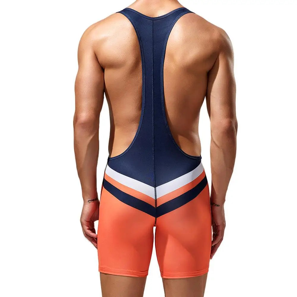 Men Undershirts Vest Bodysuit Wrestling Singlet Bodybuilding Jumpsuit Shorts Gym Fitness Workout Sport Tanks