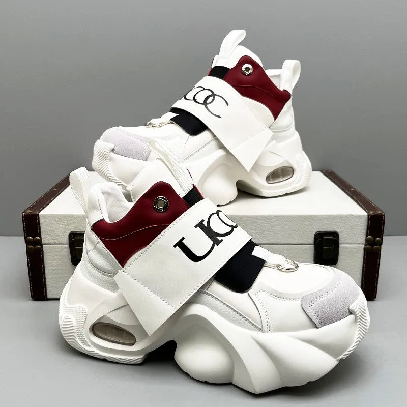 Men's Sport Shoes Comfortable Casual Running Shoes 2026 Spring Autumn Thick Bottom Heightening Korean Style Versatile Dad Shoes