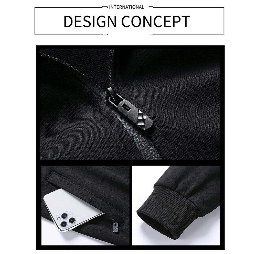 Mens Sportwear Sets Autumn Fashion Men Sporting Suit Sweatshirt +Sweatpants 2 Pieces Sets Men Tracksuit Running Jogging Clothing
