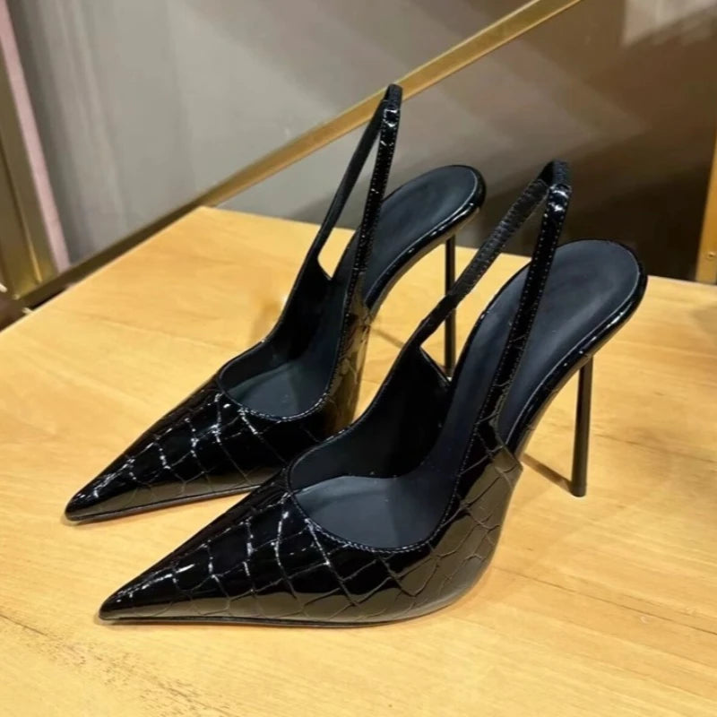Women's Pointy Stiletto Sandals Summer New Style Baotou Shallow Mouth Set Foot Anti-slip Wear-resistant High Heels