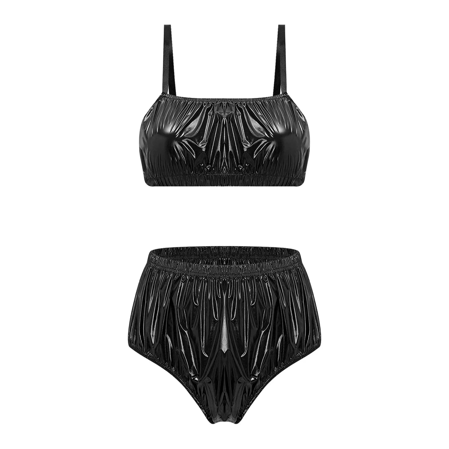 Women's Swimsuit Beach Bathing Suit Two Pieces Swimwear No-pad No-wire Bra Top And Elastic Band Swim Bottom Beachwear Clubwear
