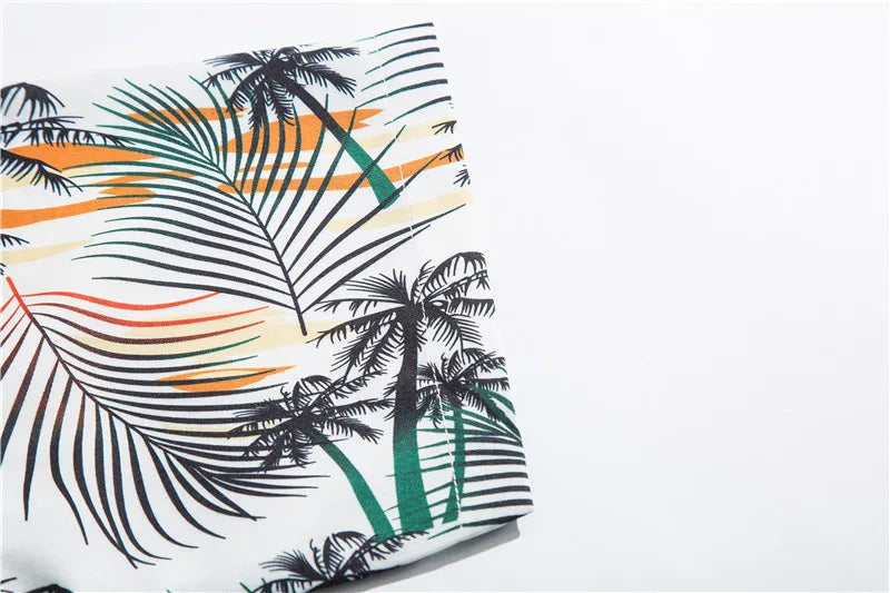 Men's Hawaiian Polyester Summer Short Sleeve Shirt Tropical Leaf 3D Pattern Printing Beach Male Shirts Casual Blouse For Men