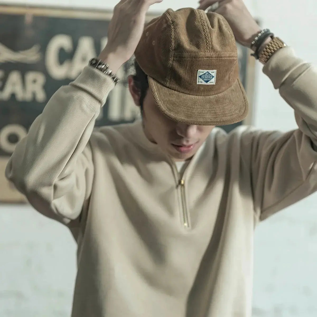 Non Stock 5 Panel Corduroy Hat with Snap Closure Baseball Cap Hip Hop Biker Board Cap BAZAARHUBO