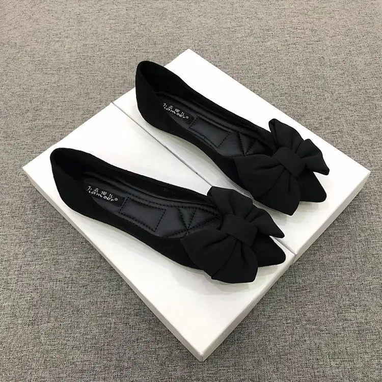 New Spring and Autumn Style Fashionable Comfortable and Versatile Women Shoes Casual Simple Wear-resistant Flat Bottom Bow Shoes